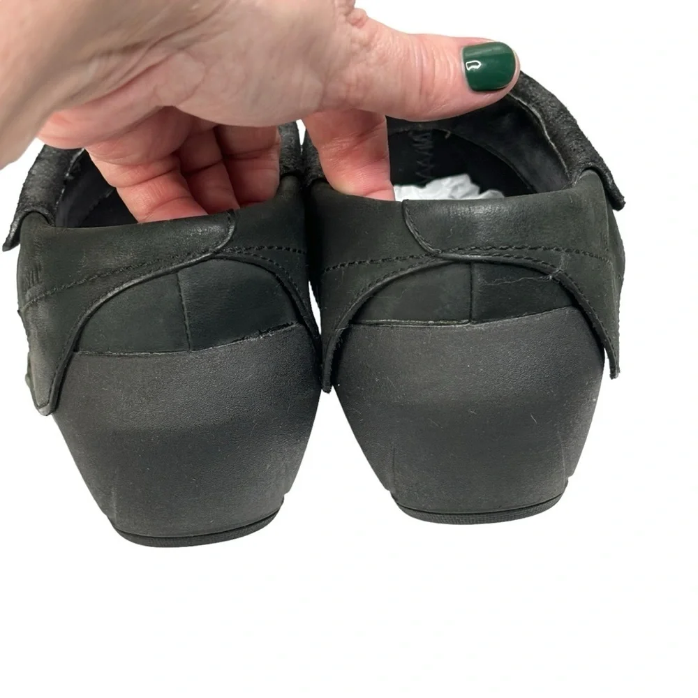 Merrell Black Luxe Leather Wrap 2.5” Slip On Clog w Nickel Stud Accents Size 11 - Picture 8 of 14